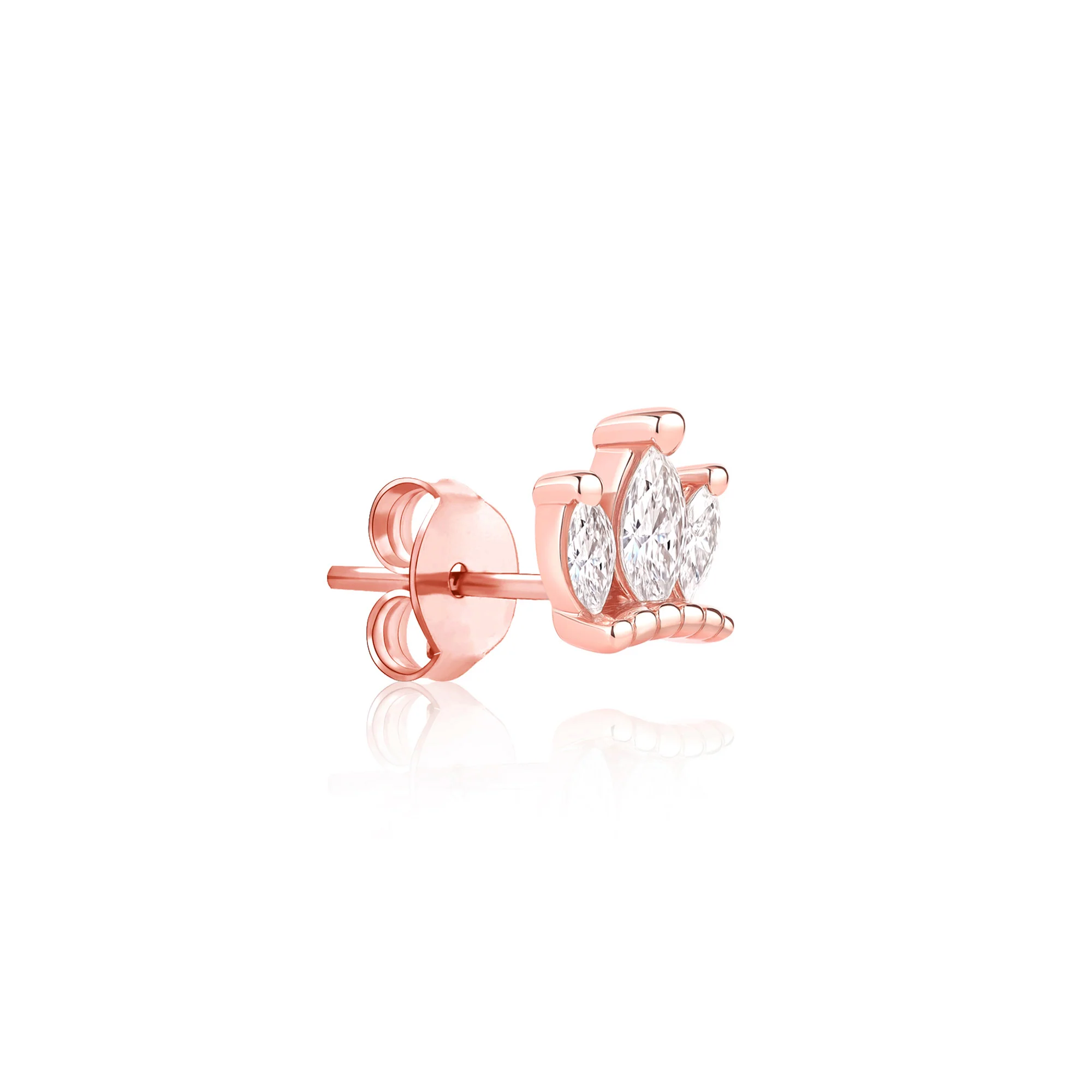 Triple Marquise Crown Stud Earrings - Image 5