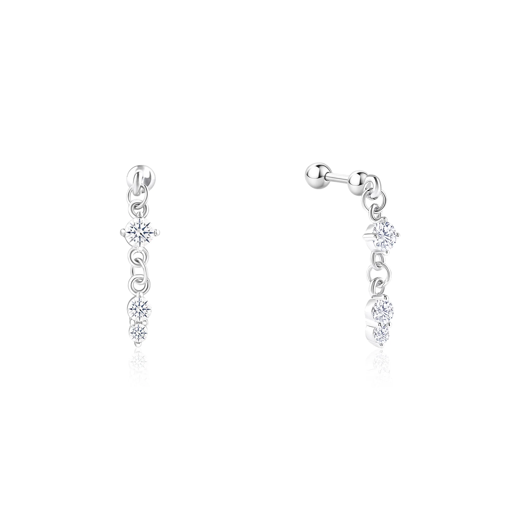 Triple Stone Dangler Earrings - Image 2