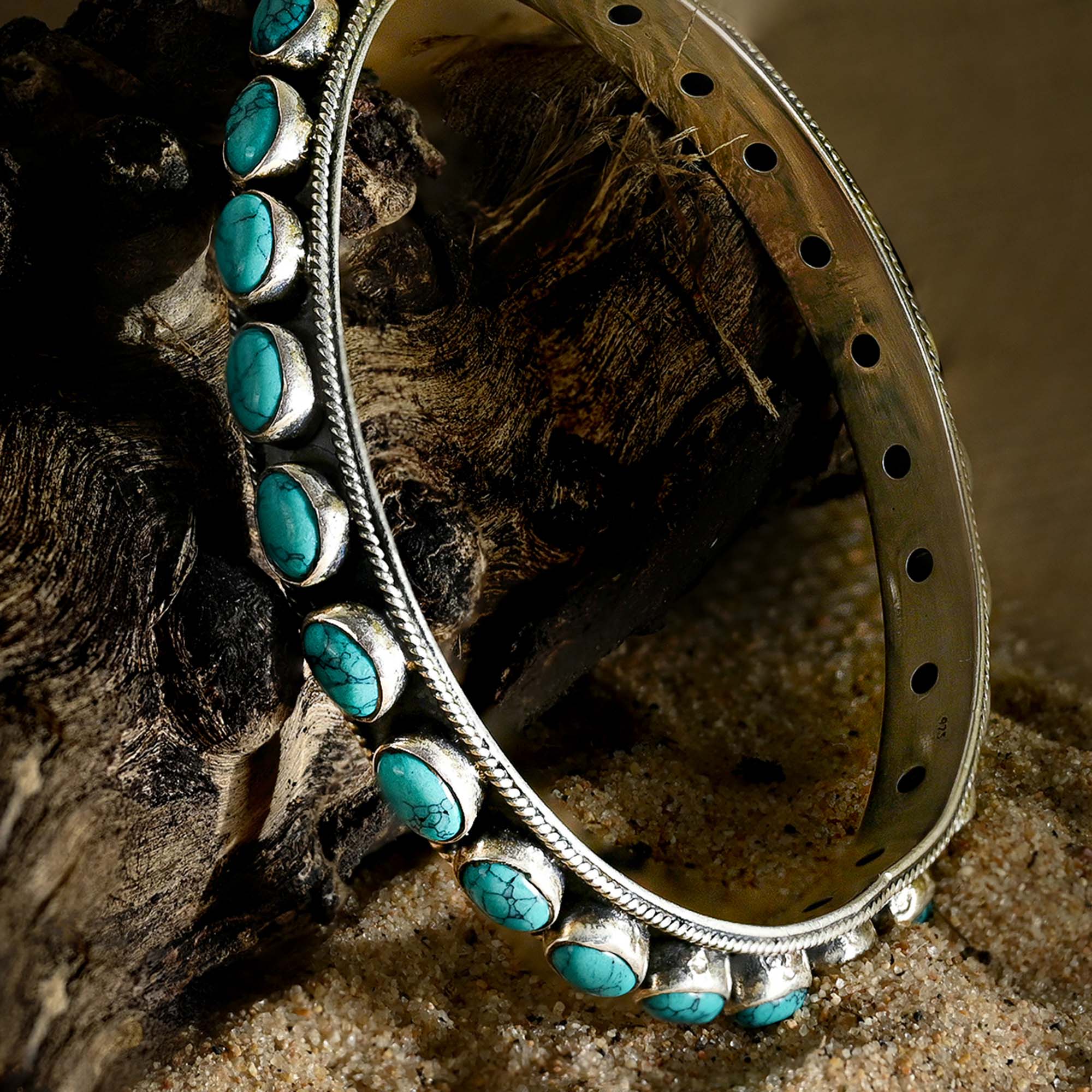Turquoise Silver Kada - Image 2