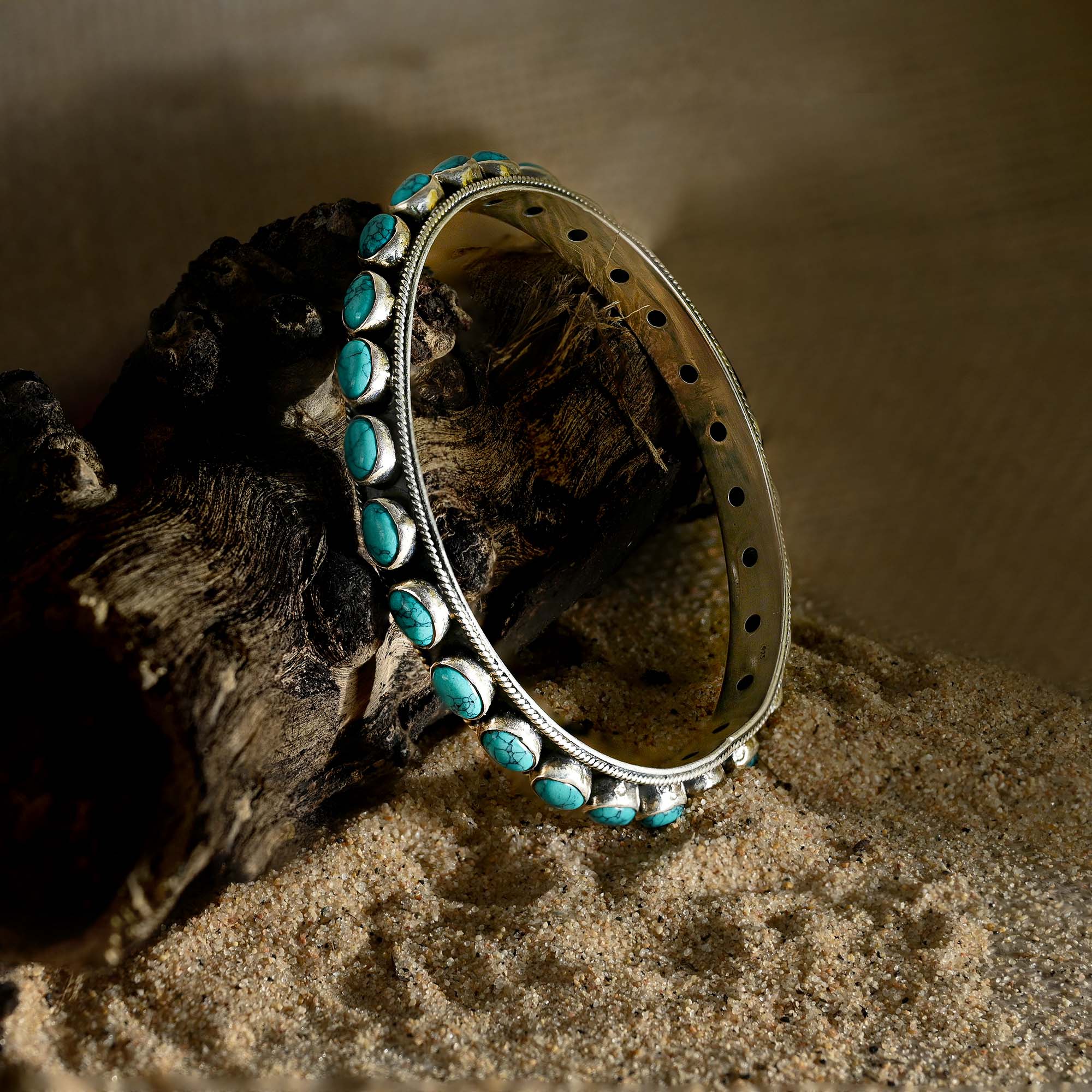 Turquoise Silver Kada - Image 4