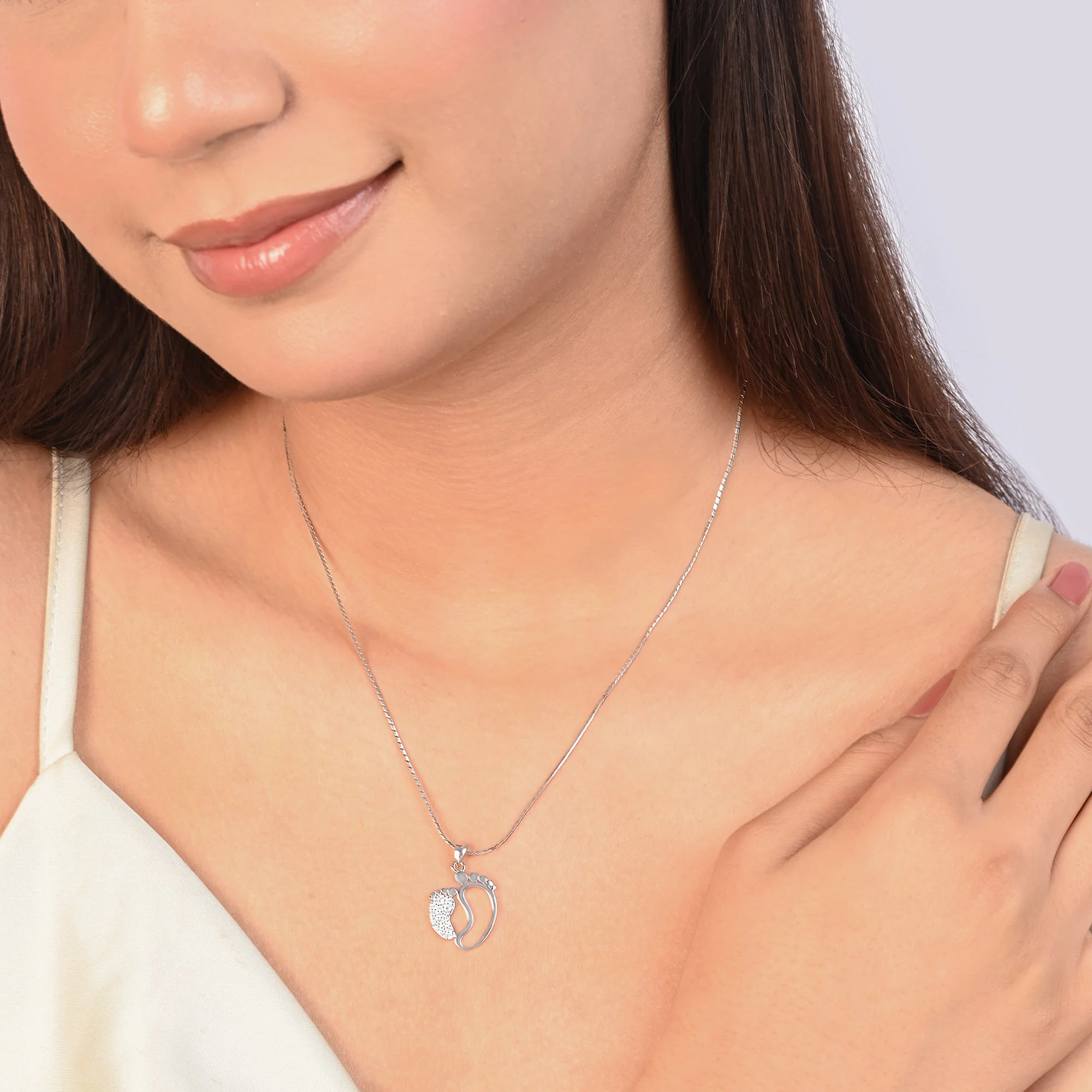 Twin Footprints Sparkle Pendant - Image 3