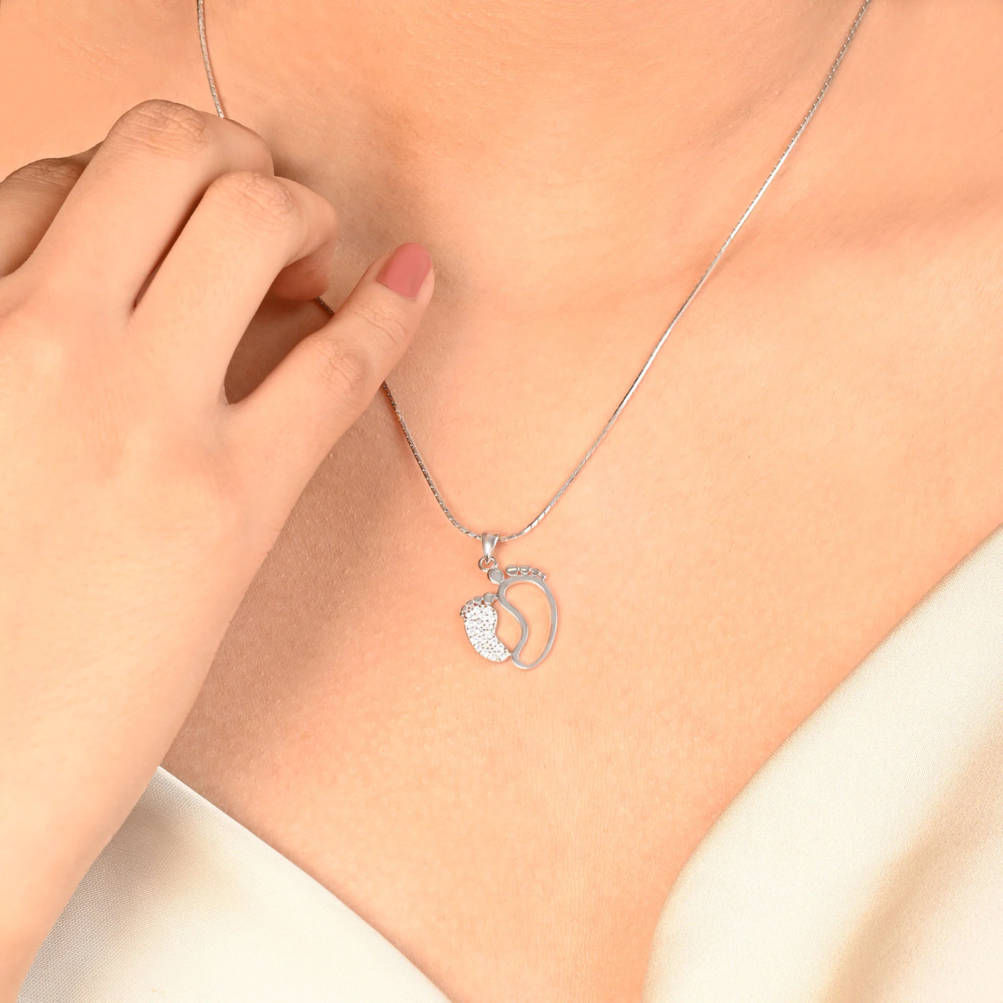 Twin Footprints Sparkle Pendant - Image 5