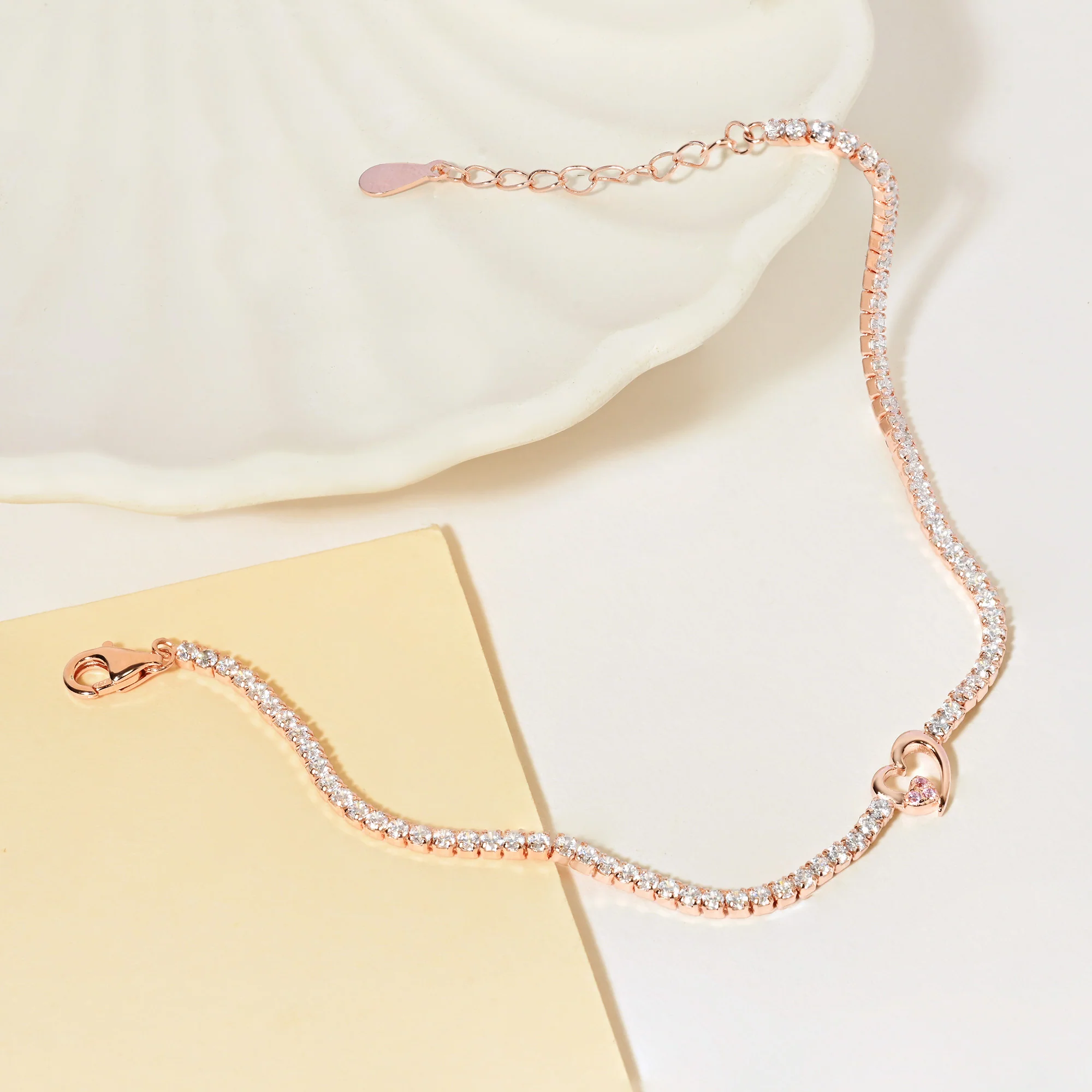 Twin Hearts Tennis Silver Bracelet - Image 19
