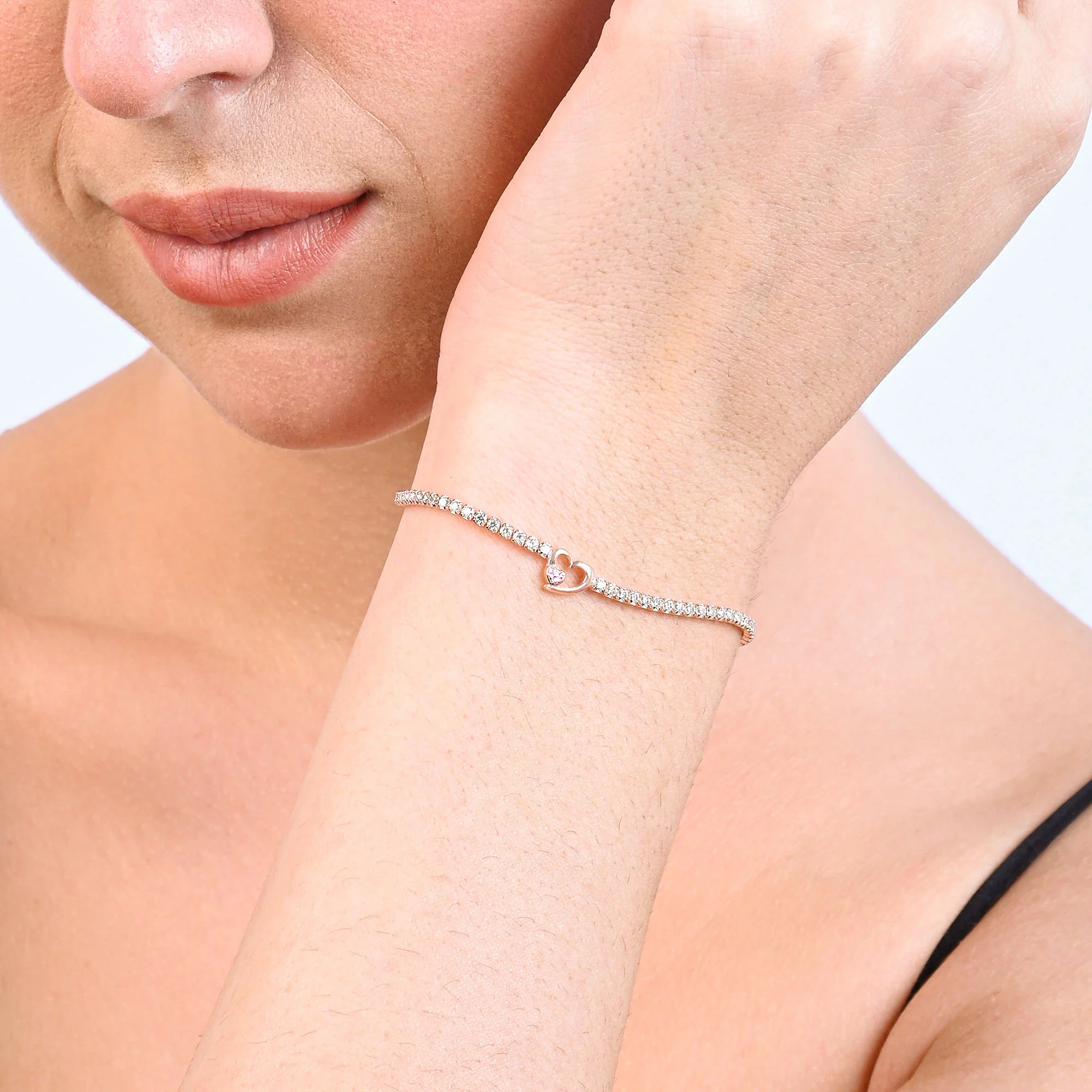 Twin Hearts Tennis Silver Bracelet - Image 21