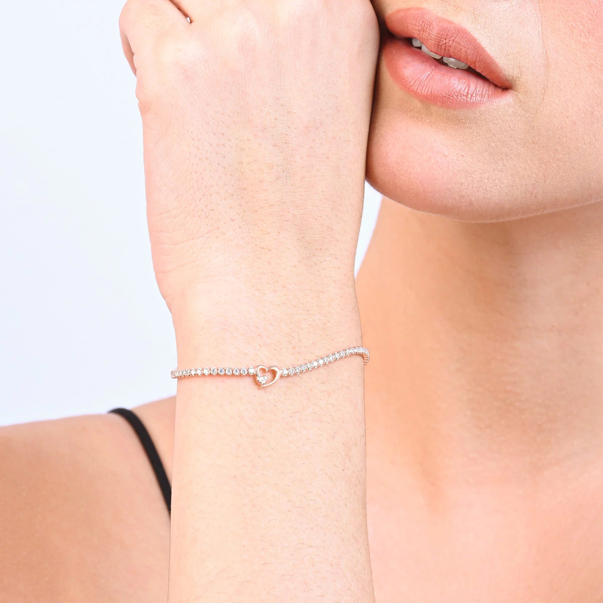 Twin Hearts Tennis Silver Bracelet - Image 24