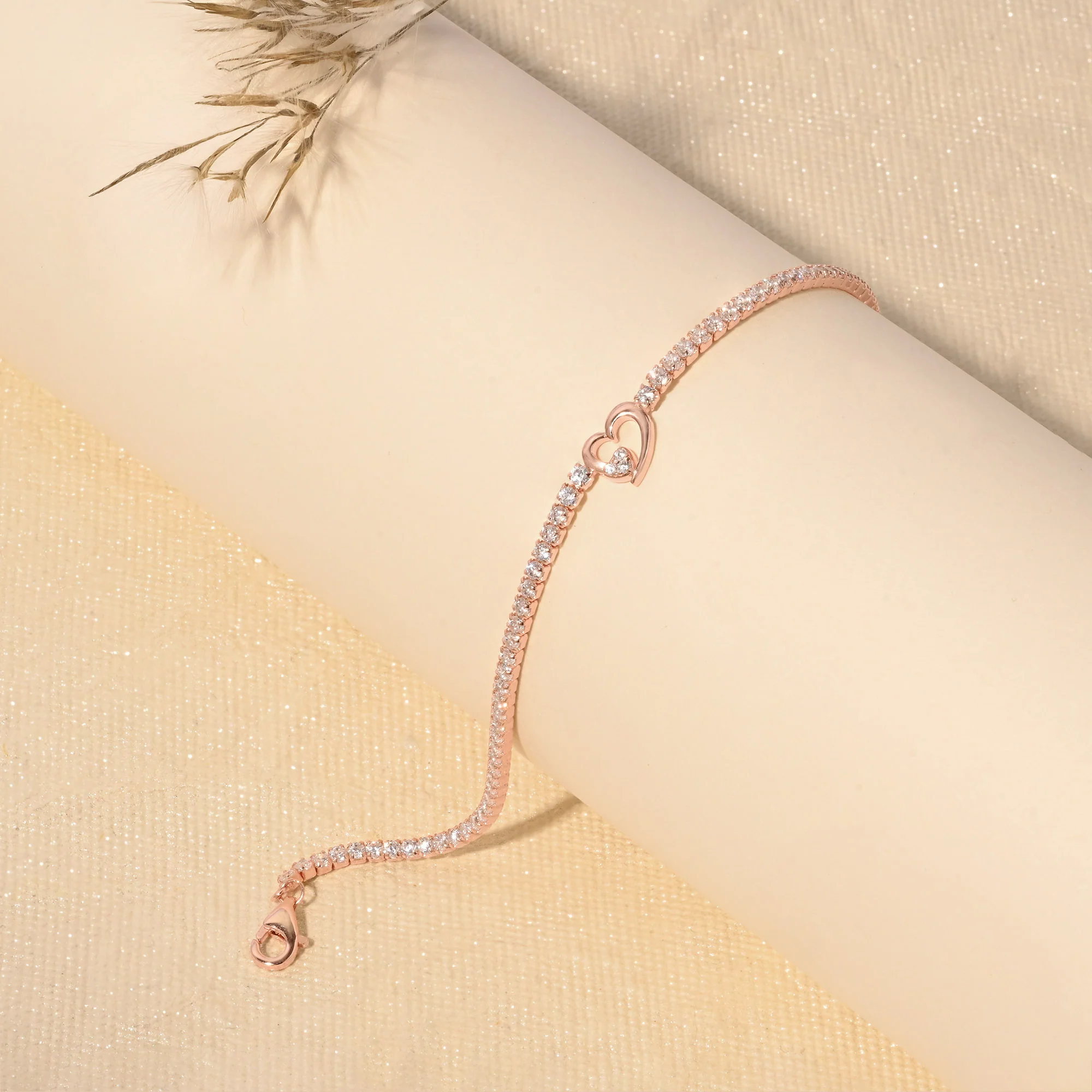 Twin Hearts Tennis Silver Bracelet - Image 26