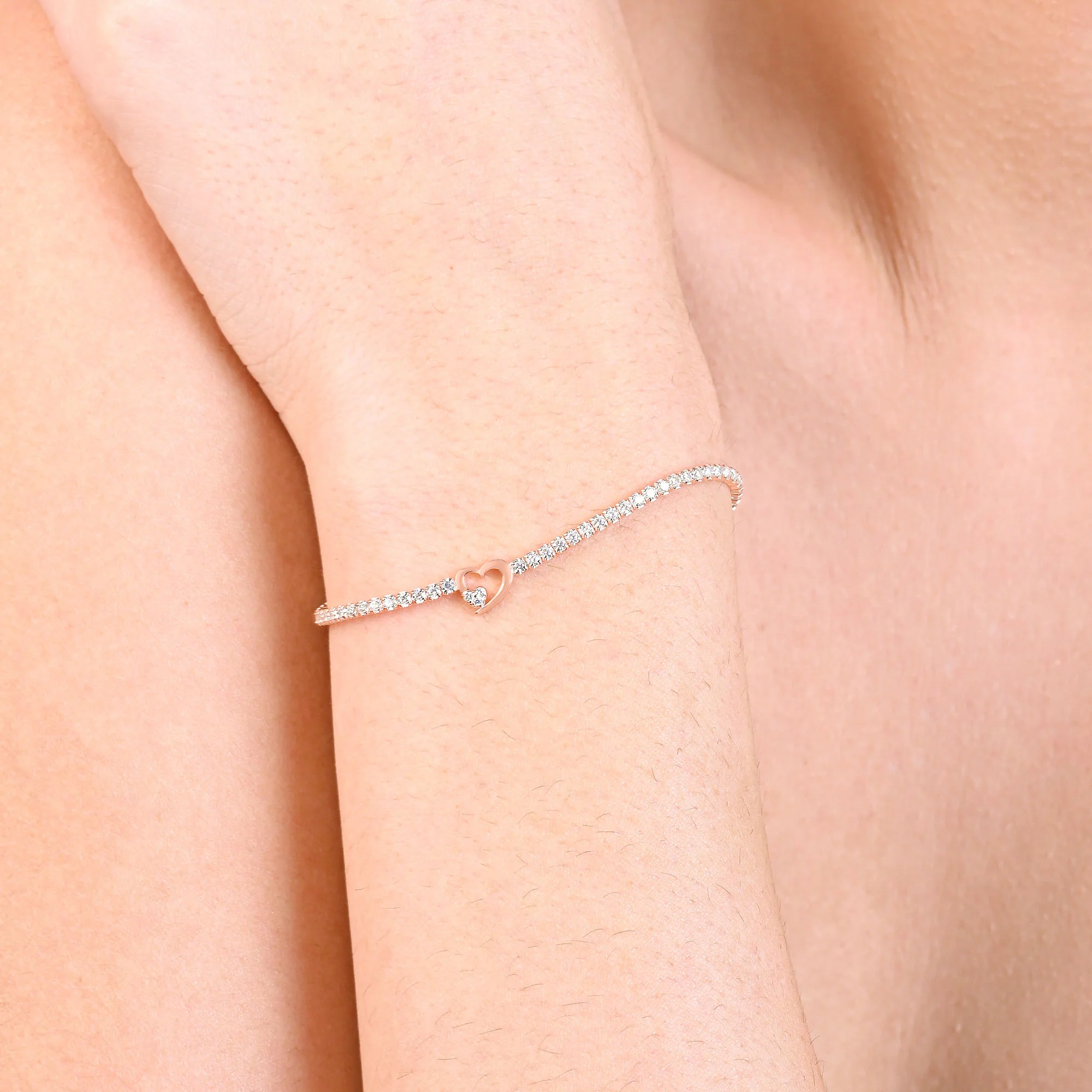 Twin Hearts Tennis Silver Bracelet - Image 27