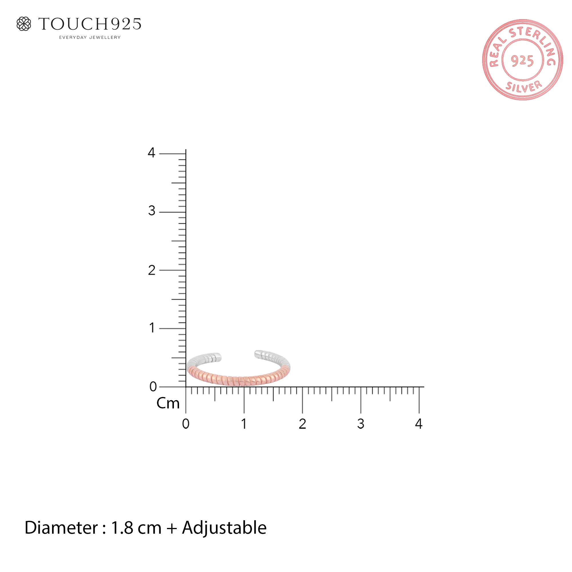 Twist Ridge Toe Ring - Image 6