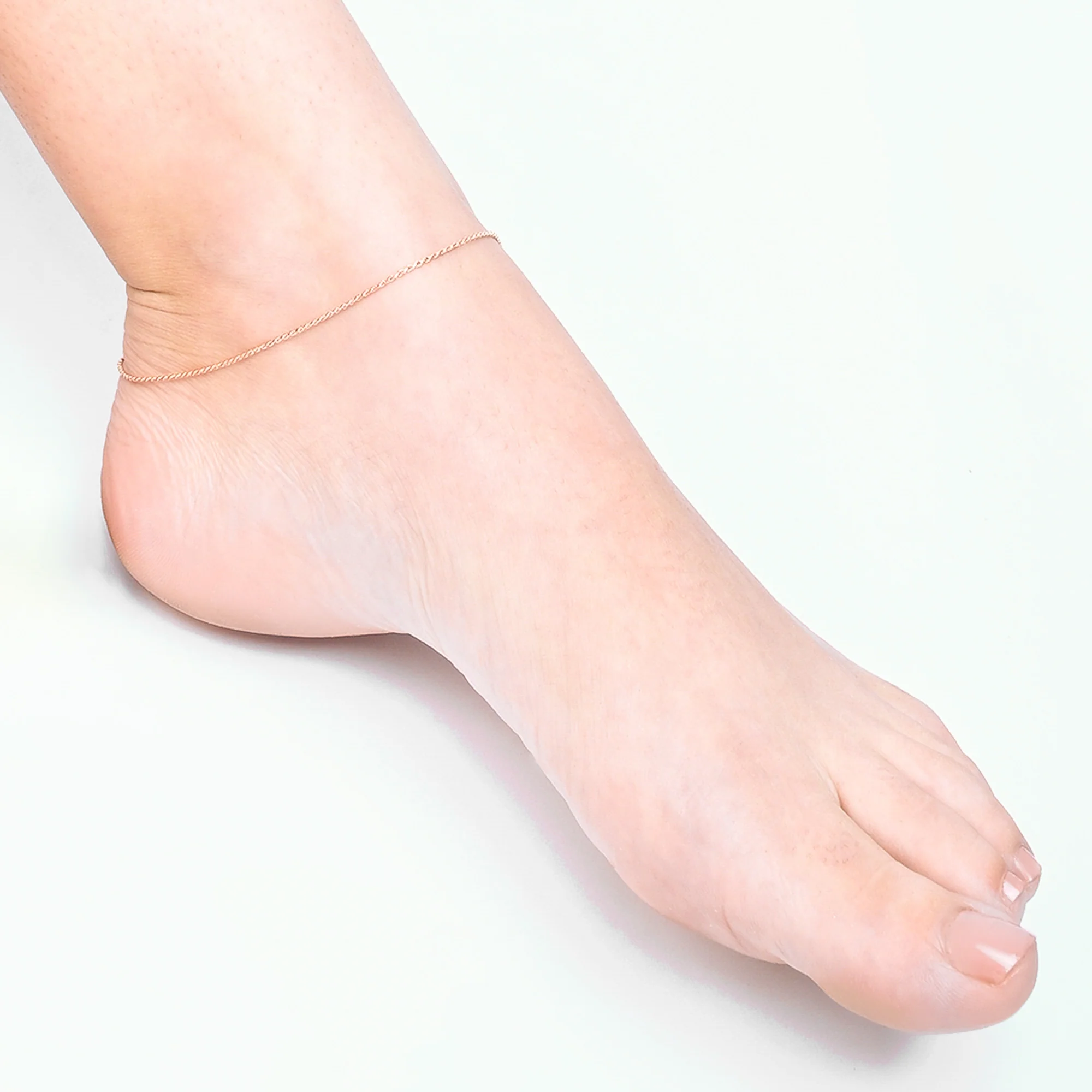 Twist Weave Silver Anklet - Image 4