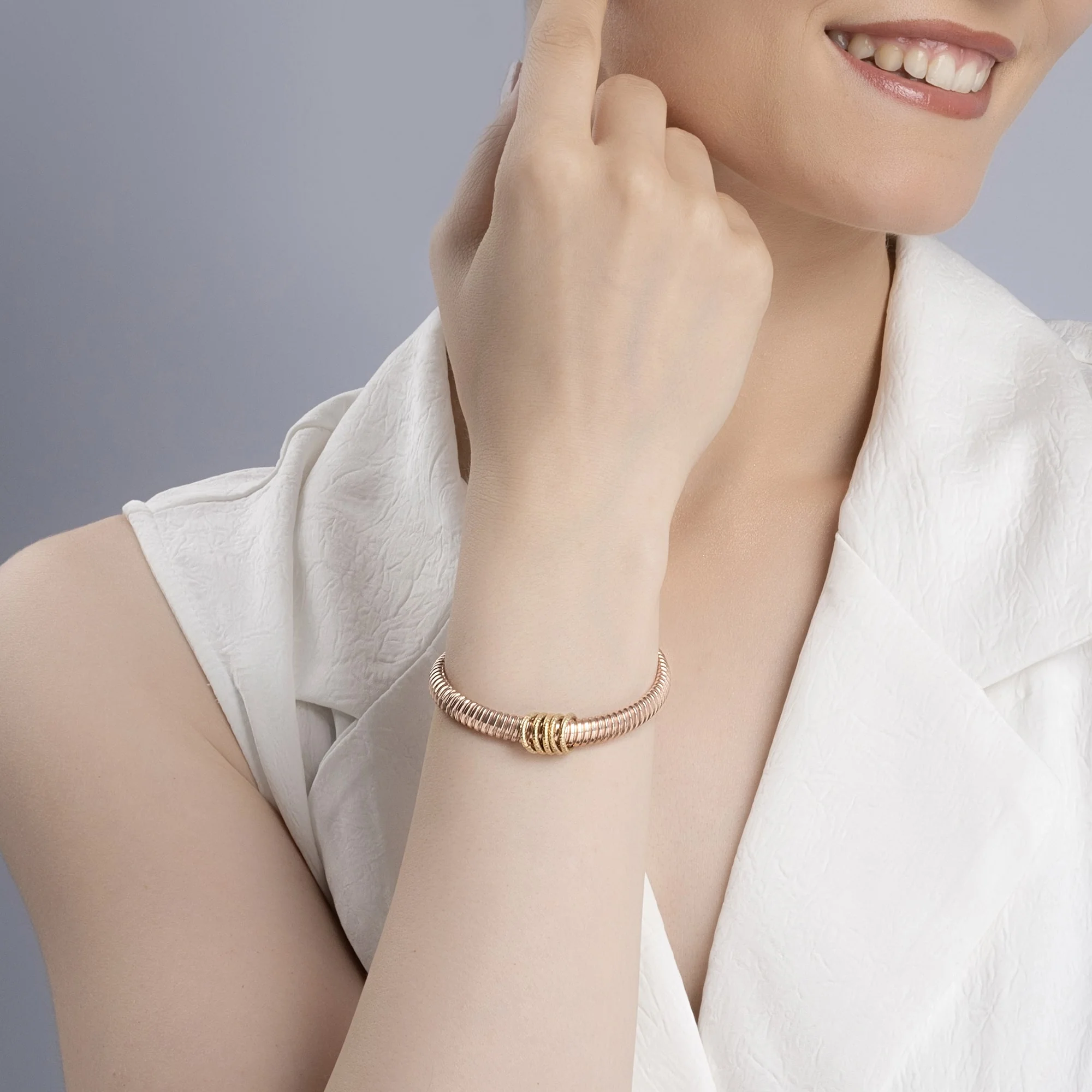 Twisted Rose Gold Charm Bracelet - Image 3