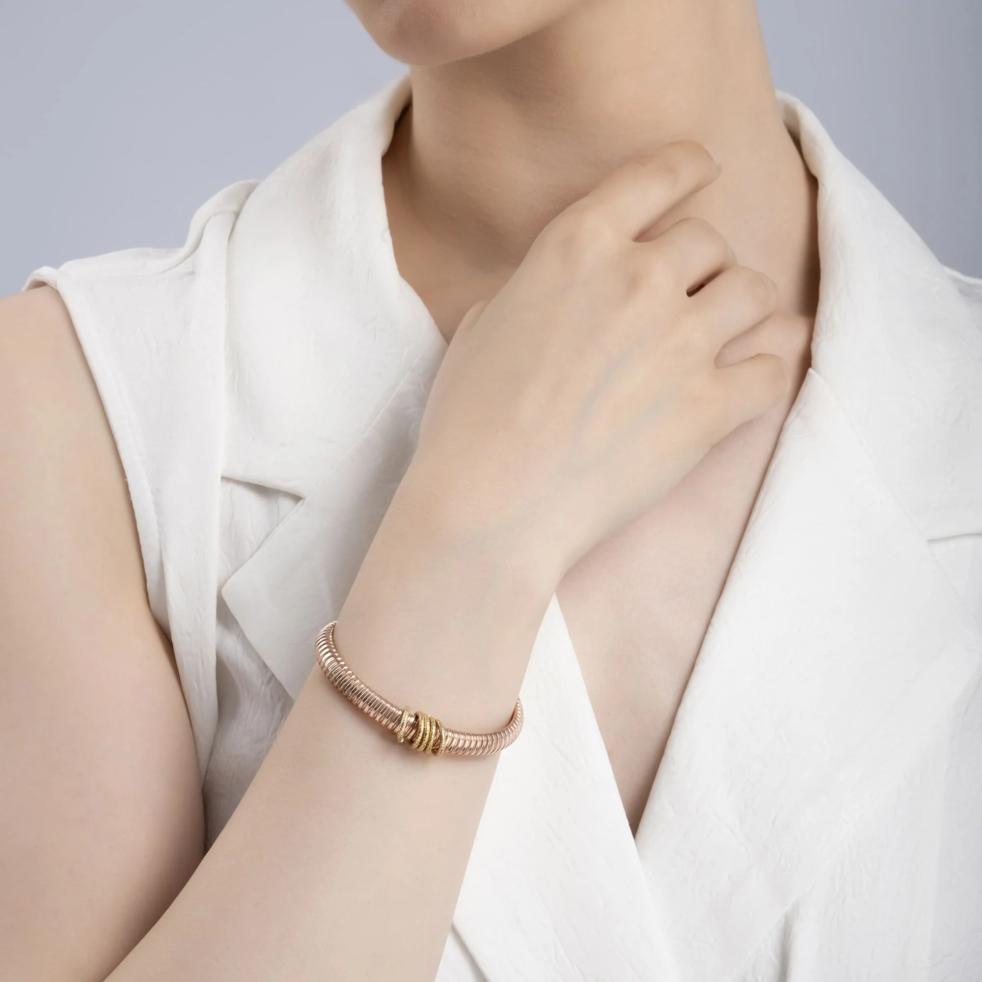 Twisted Rose Gold Charm Bracelet - Image 4