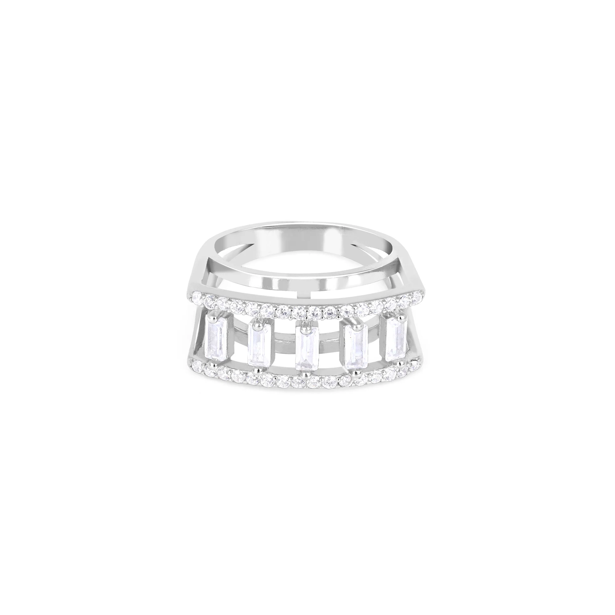 Vertical Stone Silver Ring - Image 2