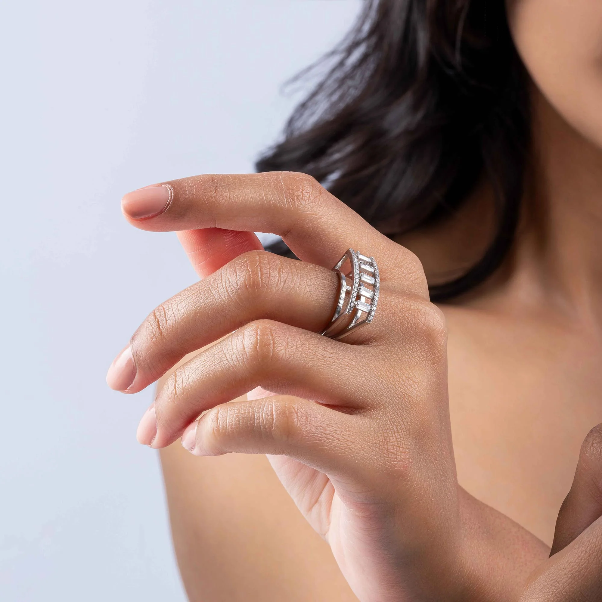 Vertical Stone Silver Ring - Image 5