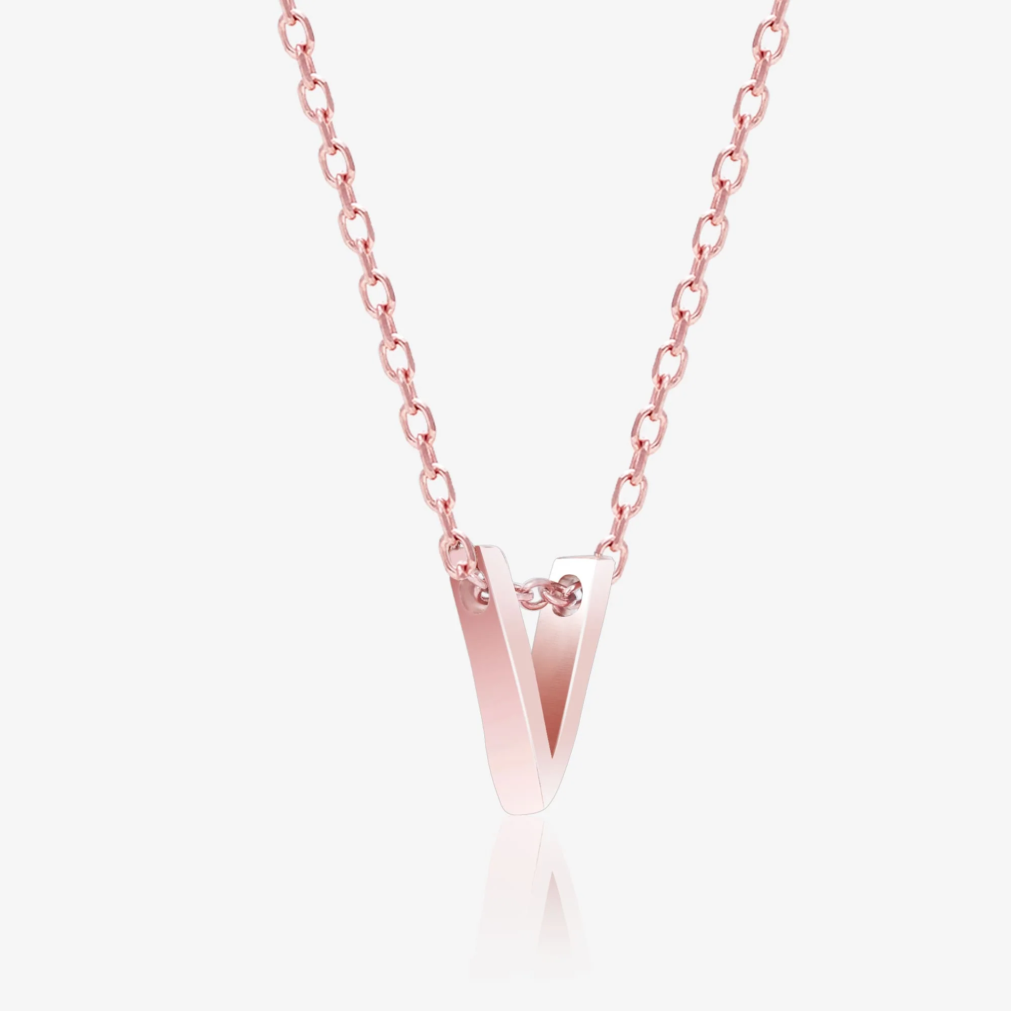 Vivid V Initial Necklace - Image 8