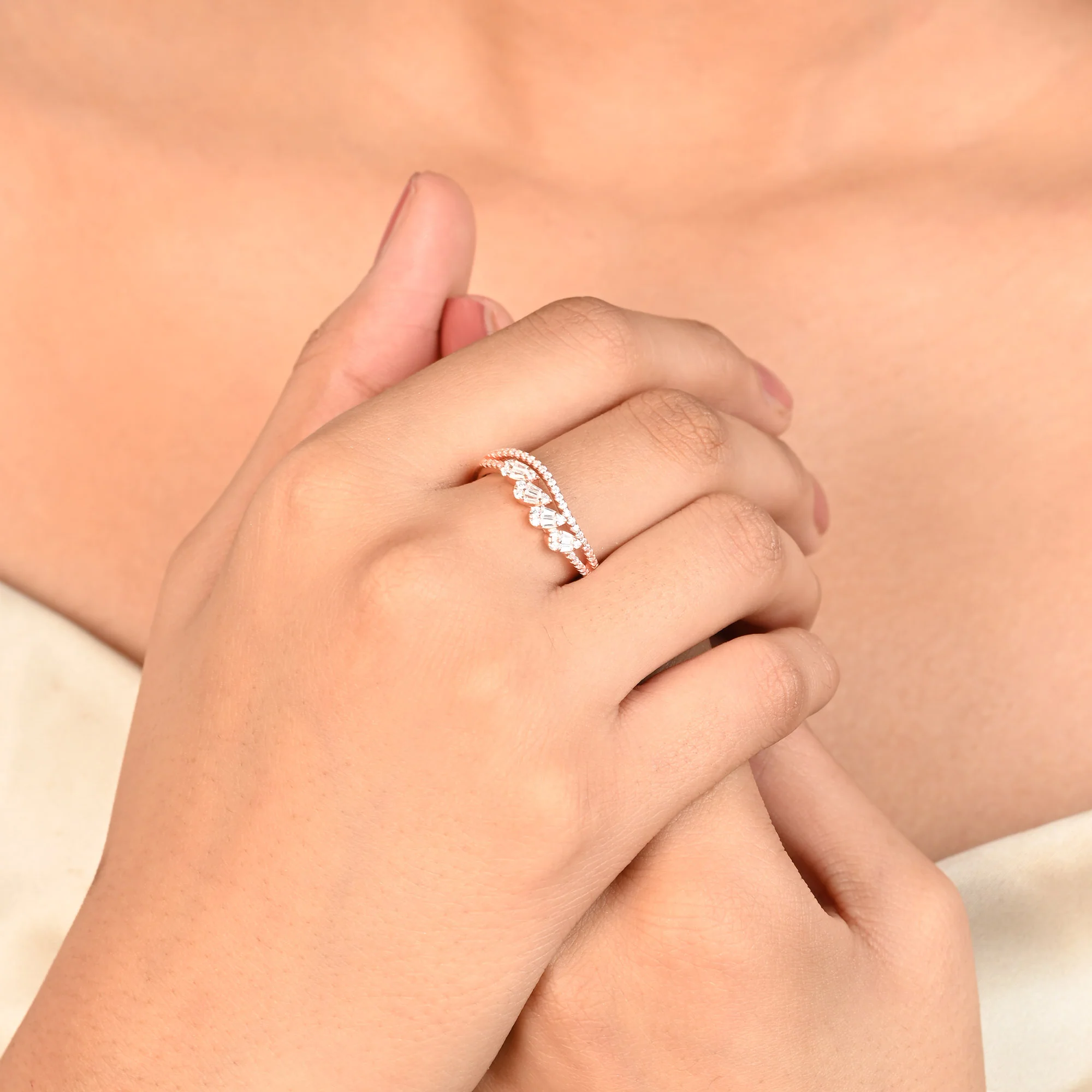 Wave Row Silver Ring - Image 10