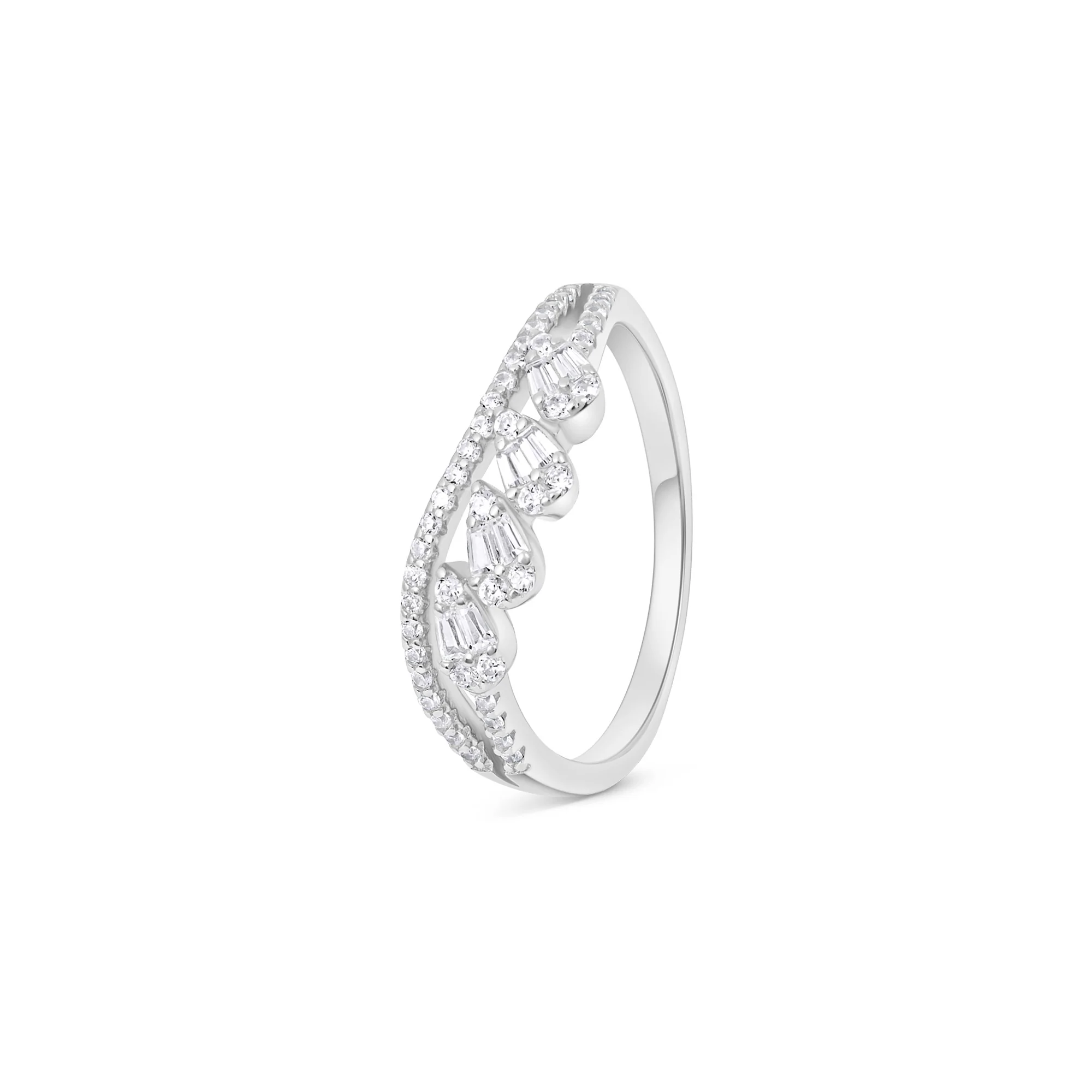 Wave Row Silver Ring - Image 4