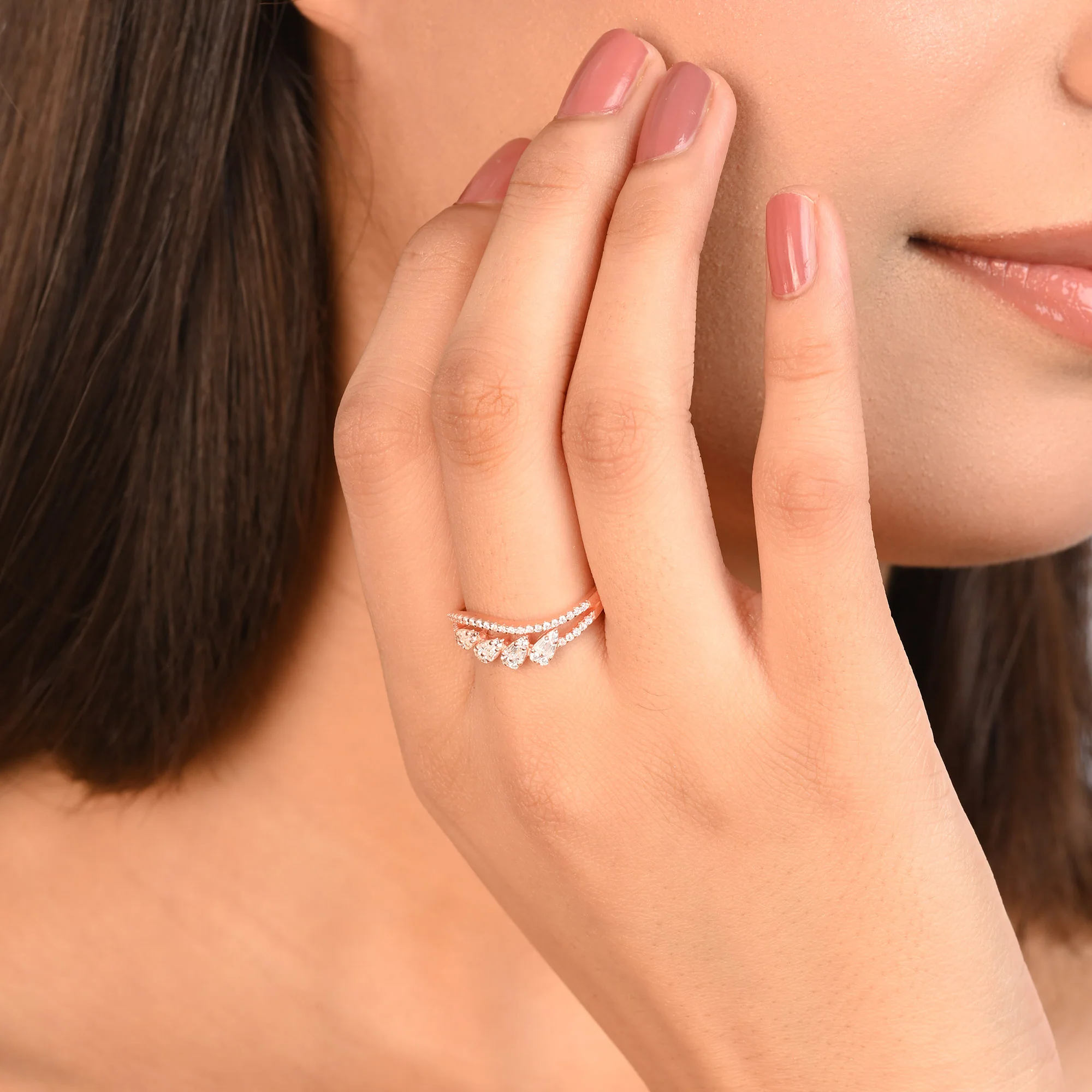 Wave Row Silver Ring - Image 8