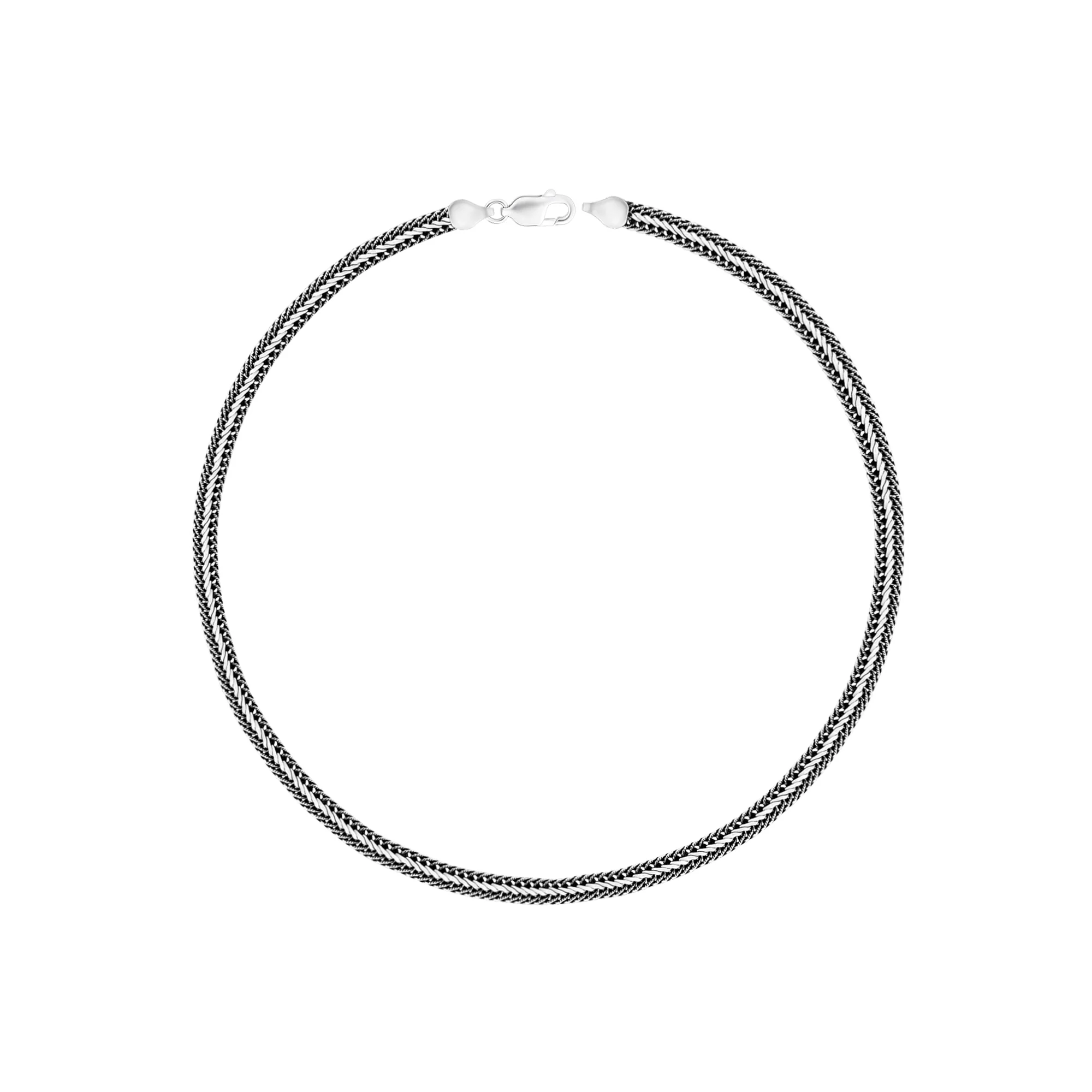 Woven Oxidised Silver Chain Bracelet - Image 2