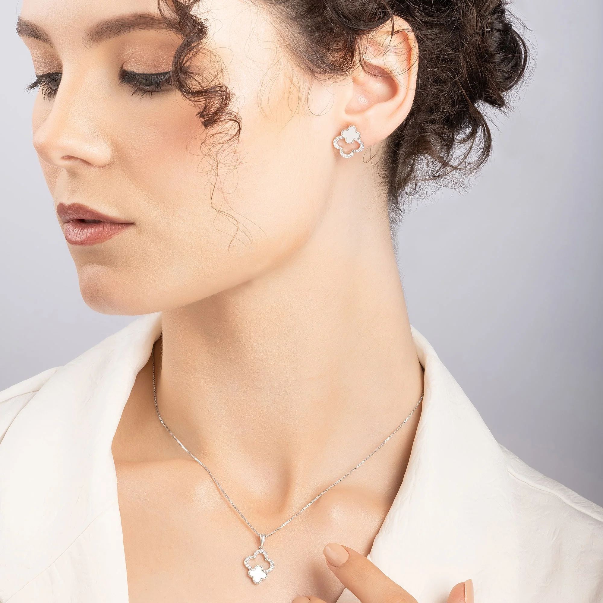 Zircon Bloom Pendant Set - Image 3